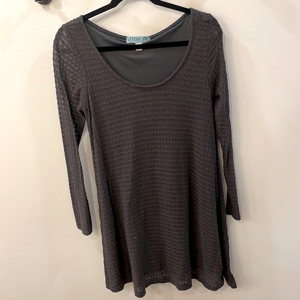 Anthropologie Gray Knit Minidress. Medium.